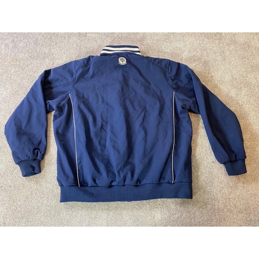 Michigan Blue Collegiate Jacket Campus Drive Full Zip Striped Collar Large - Picture 2 of 8